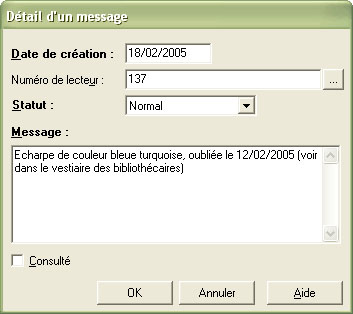 Messagerie : Message manuel