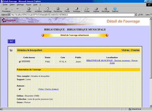 Autre recherche : OPAC
