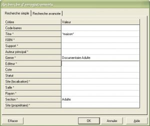 Recherche simple